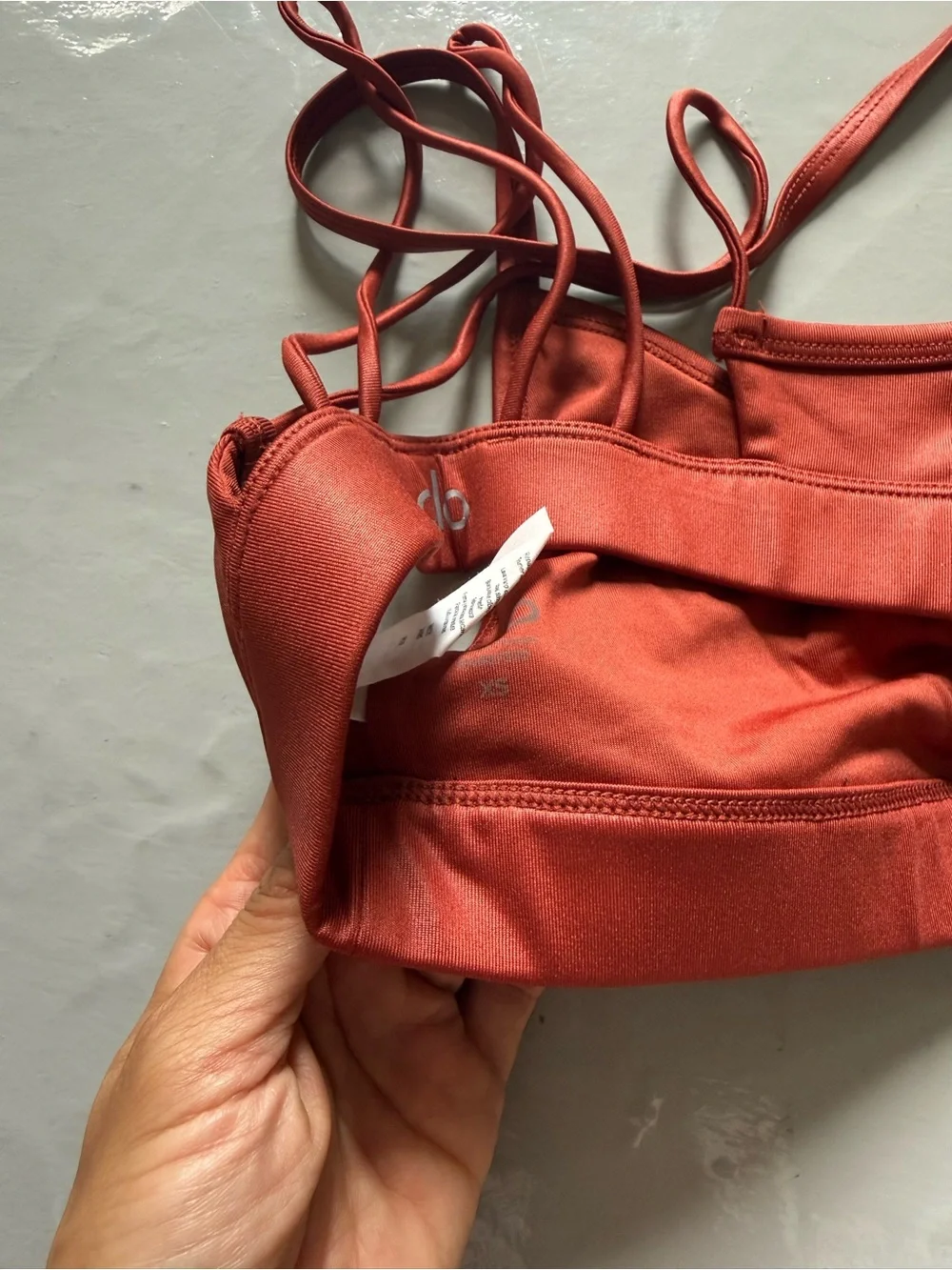 ALO Yoga Sunny Strappy Sports Bra in Brick Red